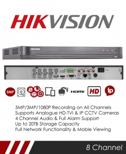 Mie Cctv Hikvision Ds 78huhi K2 P 5mp 8 Channel Tvi Poc Dvr Nvr Tribrid Cctv Recorder With Network And Mobile Phone Remote Viewing