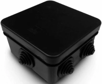 IP55 Junction Box 80 x 80 x 50mm - Black